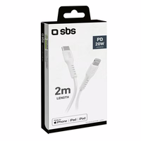 SBS TECABLELIGTC2W USB-C - Lightning kabelis 2 m - baltas