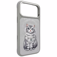 Nimmy Lucky Fashion Cat MagSafe dėklas iPhone 17 Pro pilkas