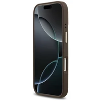 Guess 4G Strass Logo & Big Strap Metal Buttons Magnetinis dėklas telefonui iPhone 17 Pro - rudas