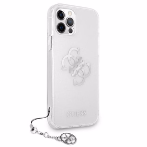 Guess GUHCP12LKS4GSI iPhone 12 Pro Max 6.7" Transparent hardcase 4G Silver Charms Collection