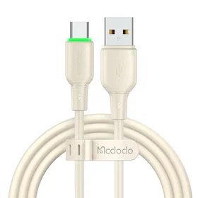 USB į USB-C kabelis Mcdodo CA-4750 su LED šviesa 1.2m (smėlio spalvos)