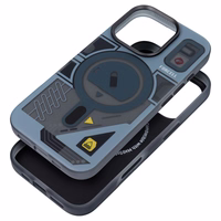 Dėklas telefonui FORCELL F-PROTECT Levels su dvigubo sluoksnio 4D technologija, karinio bandymo sertifikatu, suderinamas su MagSafe, skirtas IPHONE 16 PRO MAX pilkas