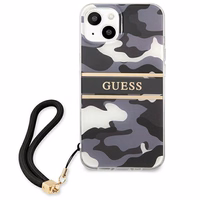 Guess GUHCP13SKCABBK iPhone 13 mini 5.4" juodas/juodas kietas dėklas Camo Dirželis Kolekcija