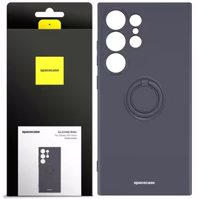 Spacecase Dėklas Silicone Ring Galaxy S24 Ultra juodas