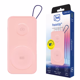 3mk PastelUp 10000mAh 22.5W USB 1A1C Išorinė baterija (f) - rožinė