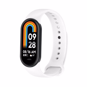SILIKONINIS DIRŽELIS MI BAND 8/M8 (2). BALTAS