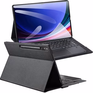 DUX DUCIS dėklas DK sulankstomas su belaidže klaviatūra su apšvietimu SAMSUNG Tab S10 Ultra/S9 Ultra/S8 Ultra juodas