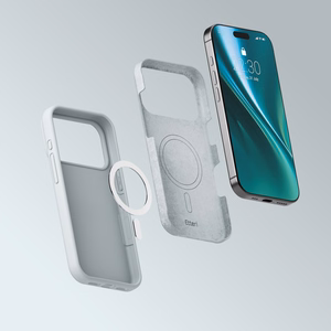 Etteri Silicone Mag dėklas, skirtas iPhone 17 Pro / 18 Pro, sidabrinis