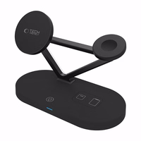 "Tech-Protect QI15W-A41 3in1" belaidis įkroviklis su "MagSafe", skirtas "Apple" įrenginiams - juodas