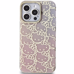 Hello Kitty IML Gradient Electrop Crowded Kitty Head dėklas telefonui iPhone 13 Pro Max - rožinis