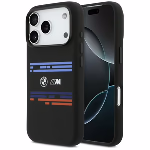 BMW M Silicon Horizontal Line MagSafe deklas iPhone 17 Pro - juodas
