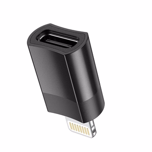 Adapteris Hoco UA17 Lightning to Type-C juodas