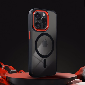 Dėklas telefonui COLOR EDGE MAG COVER suderinamas su MagSafe IPHONE 17 Pro - juodas raudonas