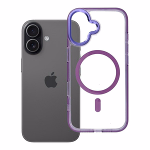 Su MagSafe suderinamas Frame Clear Hybrid Mag Cover dėklas iPhone 17, violetinis