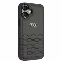 Audi Sintetinės odos iPhone 16 Plus 6.7" juodas/juodas kietas dėklas AU-TPUPCIP16M-GT/D2-BK