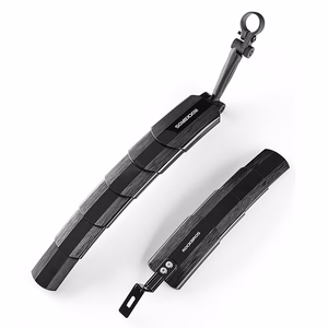 Rockbros FK-810 sulankstomų teleskopinių dviračio purvasaugių rinkinys – juodas