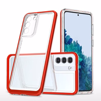 Clear 3in1 dėklas Samsung Galaxy S23 silikoninis dėklas su rėmeliu raudonas