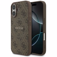 GUESS dėklas telefonui IPHONE 17, suderinamas su MagSafe GUHMP17SG4GFRW (PU 4G Ring Classic Logo) rudas