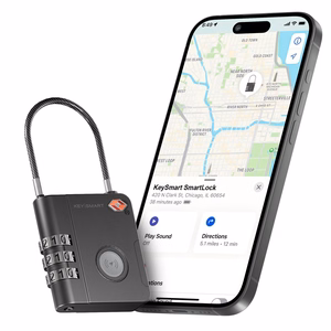 KEYSMART SmartLock; TSA patvirtinta Find My spyna, juoda