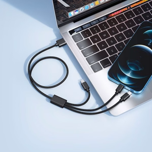 Kabelis (m) VEGER pintas kabelis 2,4A 3in1 USB A į Lightning / Type C / Micro USB 2A 12W V303 1,2 m - juodas (m)