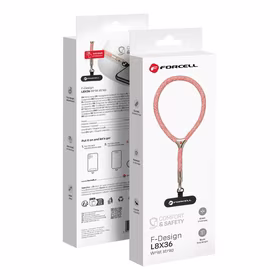 FORCELL F-DESIGN L8X36 riešo telefono virvelė su reguliuojamu ilgiu (maks. 18cm kilpoje) rožinė balta