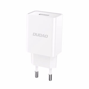 Dudao A4EU USB-A 2.1A sieninis įkroviklis - baltas + USB-A - Lightning kabelis