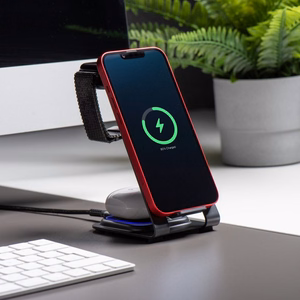 Forcell F-ENERGY Simply Charge 3in1 aliuminis suderinamas su Apple Watch ir Samsung Watch pilkas