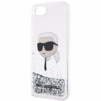 Karl Lagerfeld KLHCI8LNKHCH iPhone 7/8/SE 2020/2022 sidabrinis/sidabrinis kietas dėklas Blizgantis Karl Galva