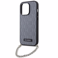 Karl Lagerfeld KLHCP14LSACKLHPG iPhone 14 Pro 6.1" sidabrinis/sidabrinis hardcase Saffiano Monogram Chain