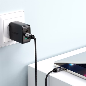 "Acefast" C15-03 USB-C - USB-C kabelis su ekranu 480Mb/s 60W 1,2 m - juodas
