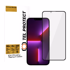 Apsauginis stiklas Tel Protect 10X Privatumas Titanium ant Iphone 13 Pro Max (vokas)