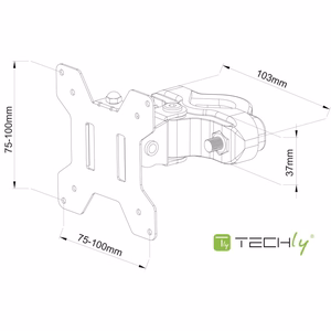 Techly ICALCD100BK Juoda Stalas