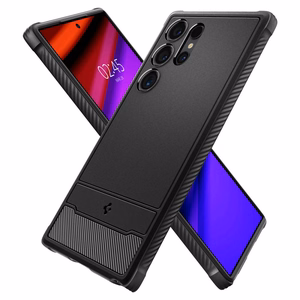 Spigen Rugged Armor dėklas telefonui Samsung Galaxy S24 Ultra - matinė juoda