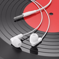 HOCO laidinės ausinės Jack 3,5 mm su mikrofonu M121 baltos