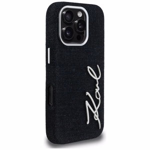 Karl Lagerfeld FW Jeans Signature Logo Dėklas iPhone 16 Pro Max - juodas