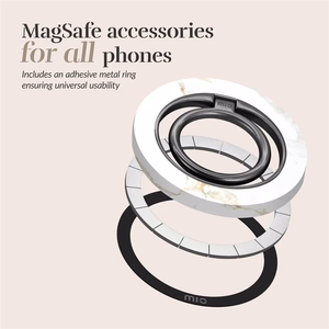 MIO White Marble Magsafe Dėklas su žiedu