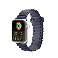 Dux Ducis dirželis (šarvuota versija) Apple Watch SE dirželis, 9, 8, 7, 6, 5, 4, 3, 2, 1 (41, 40, 38 mm) silikoninė magnetinė apyrankė mėlyna