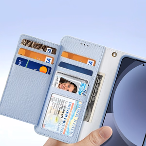 Dux Ducis Lawa odinis dėklas Samsung Galaxy S25+ su nuimama magnetine pinigine - mėlynas