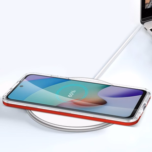 Skaidrus 3in1 dėklas Xiaomi Redmi 10 rėmelio gelinis dangtelis raudonas
