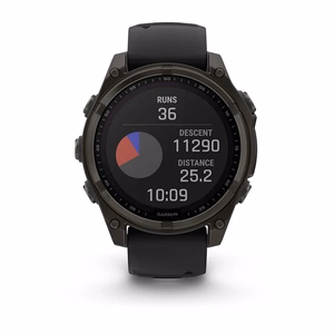 Išmanusis laikrodis Garmin Fenix 8 Sapphire Solar juodas/pilkas