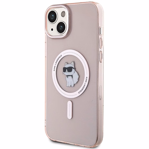 Dėklas telefonui Karl Lagerfeld IML Choupette Magnetinis MagSafe iPhone 15 Plus - rožinis (m)