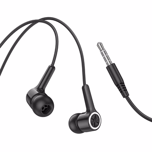 HOCO laidinės ausinės Jack 3,5 mm su mikrofonu M104 juodos