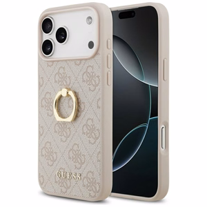 Guess 4G Ring Stand dėklas telefonui iPhone 17 Pro Max - rožinė