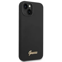 Guess GUHCP14MSLSMK iPhone 14 Plus 6.7 "juodas/juodas kietas dėklas Silicone Vintage Gold Logo