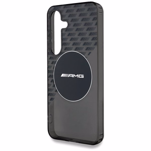 AMG Magnetinis permatomas rombų dėklas telefonui Samsung Galaxy S25 - juodas
