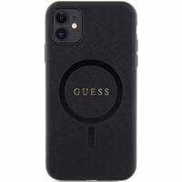 Guess GUHMN61PSAHMCK dėklas iPhone 11 / Xr - juodas Saffiano MagSafe