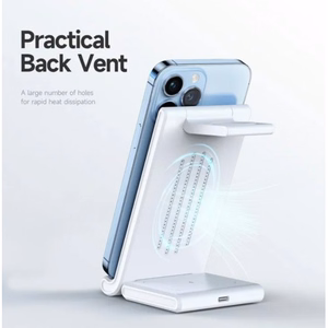 Belaidis įkroviklis Dux Ducis W10-A 3in1 baltas 15W (skirtas iPhone / Apple Watch / Airpods)