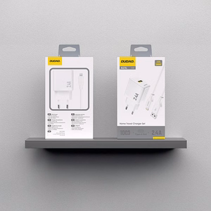 Dudao A23LEU 2.4A GaN EU USB-A Wall Įkroviklis with USB-A to Lightning Laidas - Baltas