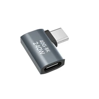 Wozinsky WPKB-01 USB-C - USB-C 40Gb/s 240W 8K OTG šoninis kampinis adapteris - pilkas