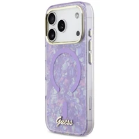 Guess IML Shell Script Metal MagSafe Case for iPhone 17 Pro Max - Purple